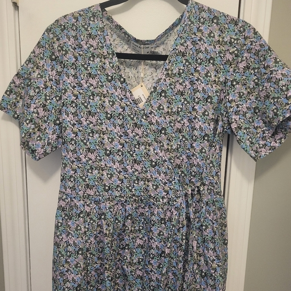 Frank & Oak The Summer Loose Fit Dress Size X-small  Blue And Purple Floral 💜 - Picture 8 of 13